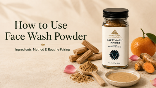 Face Wash Powder with dry powder and prepared cleansing paste showing how to use a powder cleanser