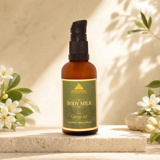Anaghaya Ayurvedic Body Milk – Hydrating Lotion with A2 Ghee & Ganga Jal
