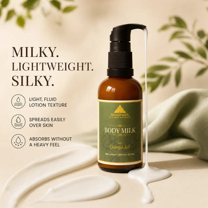 Anaghaya Ayurvedic Body Milk – Hydrating Lotion with A2 Ghee & Ganga Jal