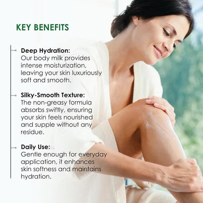 Anaghaya Ayurvedic Body Milk with A2 Ghee and Ganga Jal for dry skin hydration