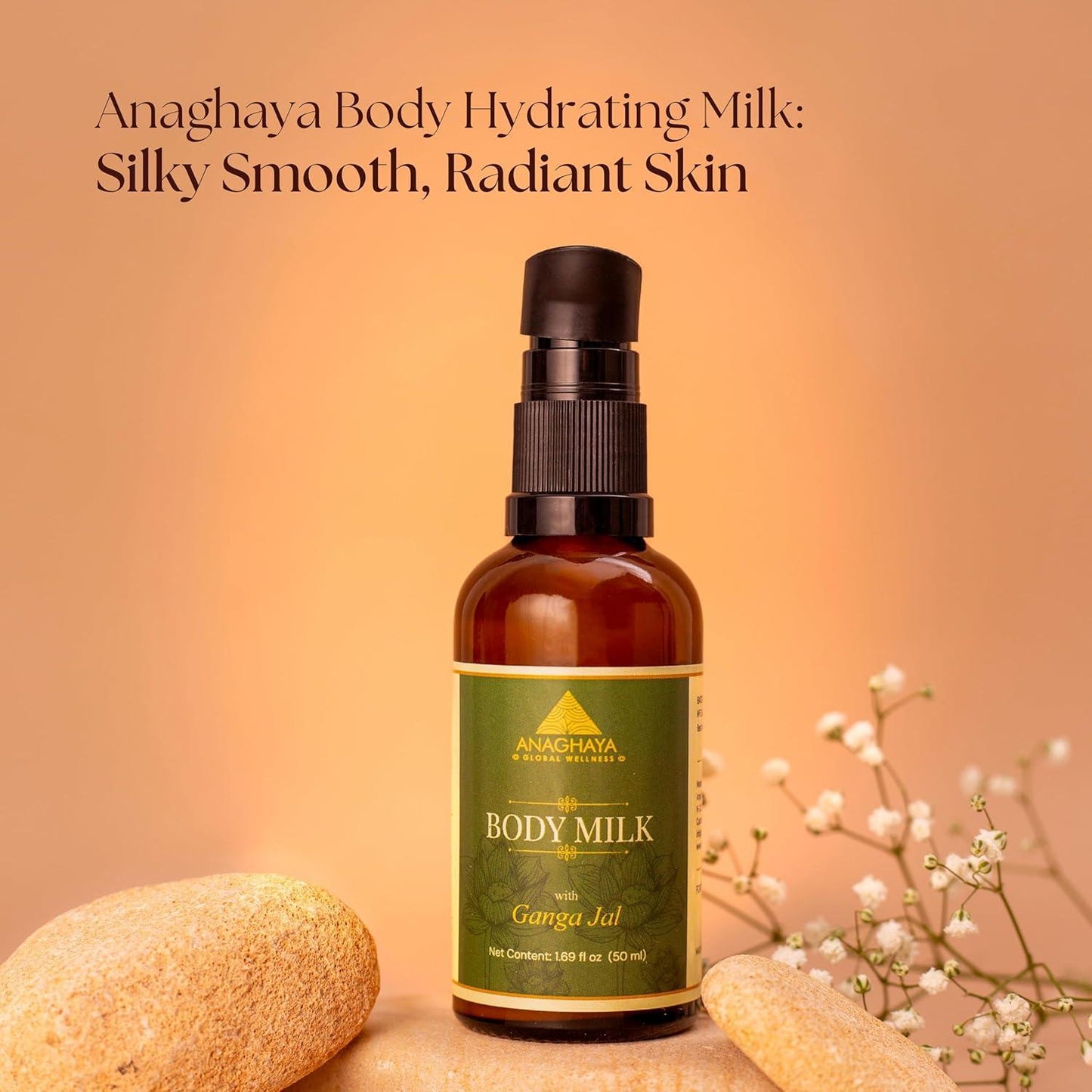 Anaghaya Ayurvedic Body Milk – Hydrating Lotion with A2 Ghee & Ganga Jal