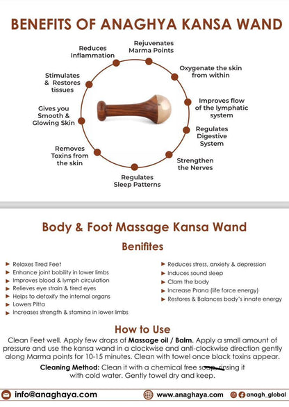 Kansa Body & Foot Wand - Medium size