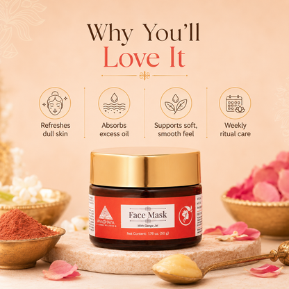 Anaghaya Illuminating Face Masque | A2 Ghee & Red Ochre Brightening Ubtan