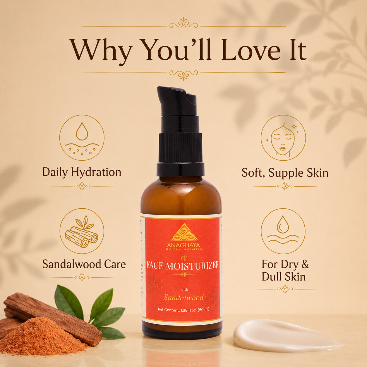 Anaghaya Face Moisturizer | Natural Ayurvedic Hydration for Glowing Skin