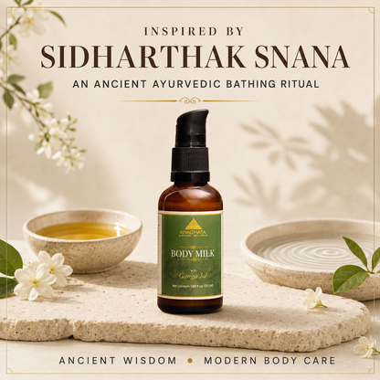 Anaghaya Ayurvedic Body Milk – Hydrating Lotion with A2 Ghee & Ganga Jal
