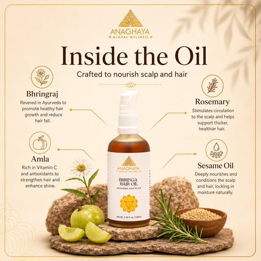 Anaghaya Bhringa Hair Oil with Bhringraj & Amla | Ayurvedic Hair Elixir